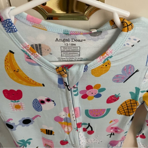 NWT Angel Dear Bamboo Ice Cream Giggles Zipper Footie Pajama - Picture 2 of 7